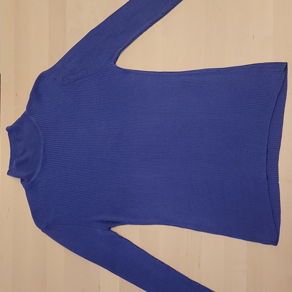 100% Vintage Spun Silk Canvasbacks Muted Medium Blue Luxurious Turtleneck EUC - Picture 7 of 10